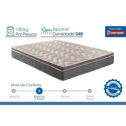 Imagem de Colchão Viúva Anatômico D45 / Conforto Mega Firme Euro Pillow (128x188x25) - Paropas