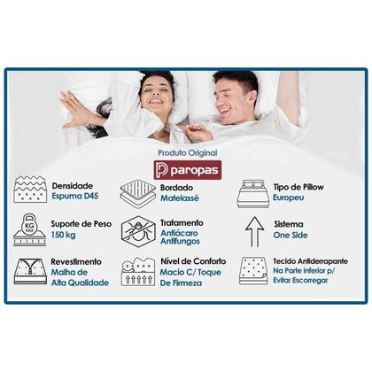 Imagem de Colchão Viúva Anatômico D45 / Conforto Mega Firme Euro Pillow (128x188x25) - Paropas
