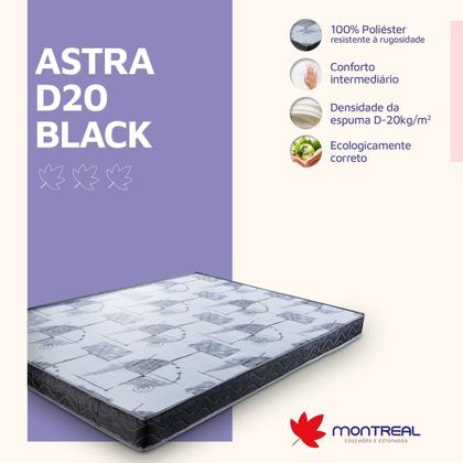 Imagem de Colchão Viúva D20 Astra Black 128x188x14 Montreal Preto/Branco/Cinza