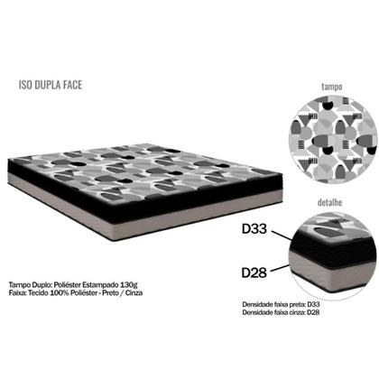Imagem de Colchão Viúva D33 / EP / Anatômico ISO 100 Ultra Firme Double Face (128x188x20) - Ortobom