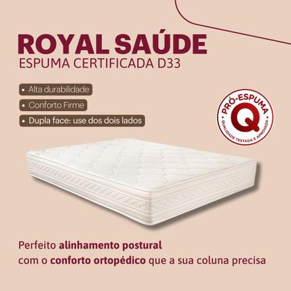 Imagem de Colchão Viúva de Espuma Orthocrin Royal Saúde Plus D33 110x200x18 Solteiro Plus Espuma Certificada