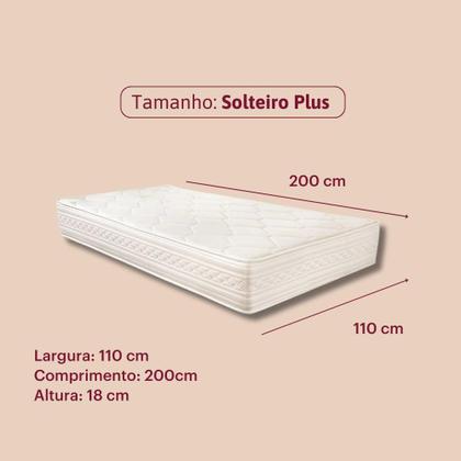 Imagem de Colchão Viúva de Espuma Orthocrin Royal Saúde Plus D33 110x200x18 Solteiro Plus Espuma Certificada