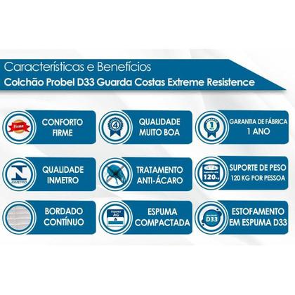 Imagem de Colchão Viúva Espuma Compact AG 65 / D33 Guarda Costas Extreme Resistence Pillow Top Clean (128x188x28) - Probel