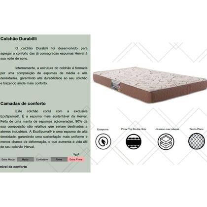 Imagem de Colchão Viúva Espuma Compact AG 65 / Durabilli Bordado Double Side Pillow (128x188x17) - Herval