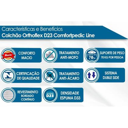 Imagem de Colchão Viúva Espuma D23 Comfortpedic Line (128x188x14) - Orthoflex