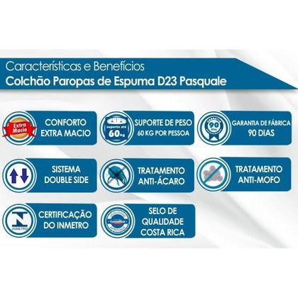 Imagem de Colchão Viúva Espuma D23 Pasquale Black (128x188x14) - Paropas