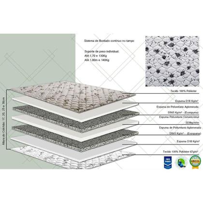 Imagem de Colchão Viúva Espuma D28 / AG 65 Black Double Face (128x188x20) - Herval