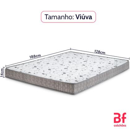 Imagem de Colchão Viúva Espuma D28 Hipoalergênico 128x188x14cm BF Colchões
