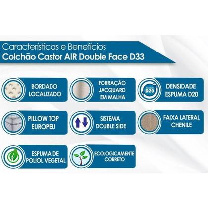 Imagem de Colchão Viúva Espuma D33 Black White Euro Pillow Double Face (128x188x25) - Castor