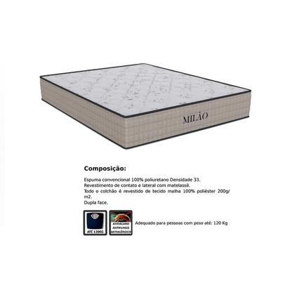Imagem de Colchão Viúva Espuma D33 Milão (128x188x20) - Orthoflex