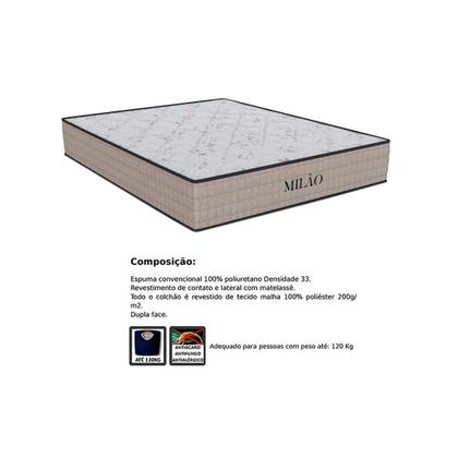 Imagem de Colchão Viúva Espuma D33 Milão Double Face Black (128x188x24) - Orthoflex