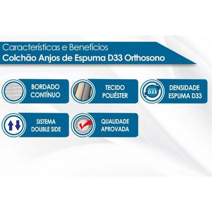 Imagem de Colchão Viúva Espuma D33 Orthosono Double Face (128x188x20) - Anjos