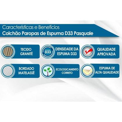 Imagem de Colchão Viúva Espuma D33 Pasquale Clean (128x188x16) - Paropas