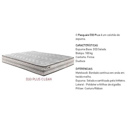 Imagem de Colchão Viúva Espuma D33 Pasquale Plus Euro Pillow Clean (128x188x25) - Paropas