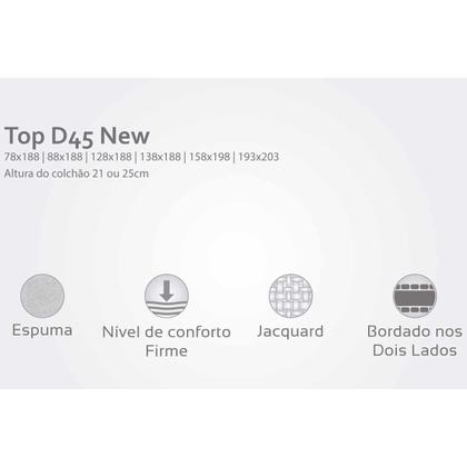 Imagem de Colchão Viúva Espuma D45 New Top Double Face (128x188x25) - Herval