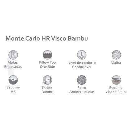 Imagem de Colchão Viúva Espuma Viscoelástico Visco Molas Ensacadas MasterPocket Monte Carlo Euro Pillow (128x188x33) - Herval