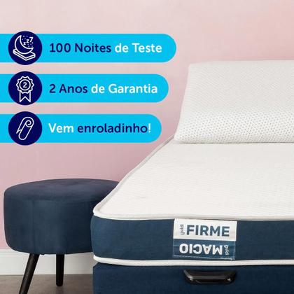 Imagem de Colchão Viúva Guldi Duplo Plus D28 (16x128x188) Branco e Azul