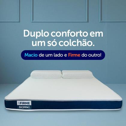 Imagem de Colchão Viúva Guldi Duplo Plus D28 (16x128x188) Branco e Azul