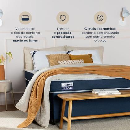 Imagem de Colchão Viúva Guldi Duplo Plus D28 (16x128x188) Branco e Azul