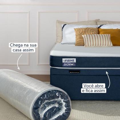 Imagem de Colchão Viúva Guldi Duplo Plus D28 (16x128x188) Branco e Azul