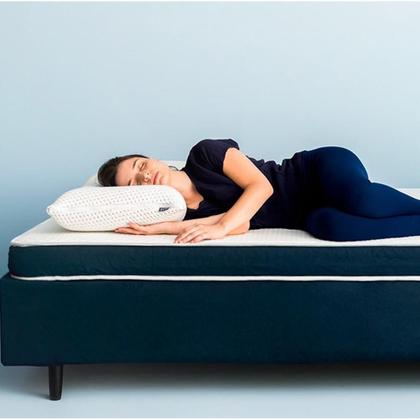 Imagem de Colchão Viúva Guldi Duplo Plus D28 (16x128x188) Branco e Azul