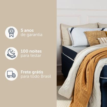 Imagem de Colchão Viúva Guldi Duplo Plus D28 (16x128x188) Branco e Azul