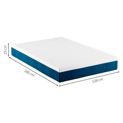 Imagem de Colchão Viúva Guldi Macio Mola Ensacada (25x128x188) Branco e Azul