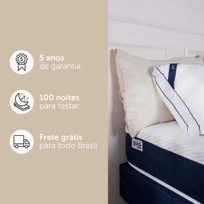 Imagem de Colchão Viúva Guldi Macio Mola Ensacada (25x128x188) Branco e Azul