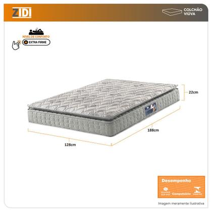 Imagem de Colchão Viúva Hanover One Ortopédico Espuma D33 Pillow Top 128x188x22cm