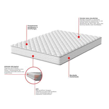 Imagem de Colchão Viúva Howie Espuma D33 (17x128x188) Branco