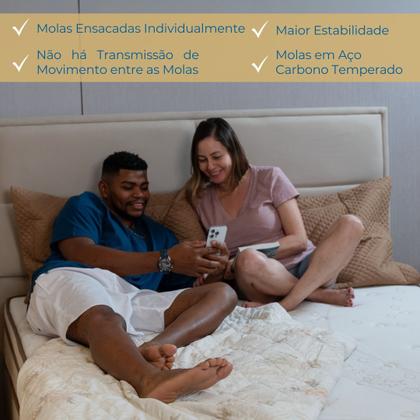 Imagem de Colchão Viúva Mola Ensacada Probel Alpha (128x188x26cm) Branco