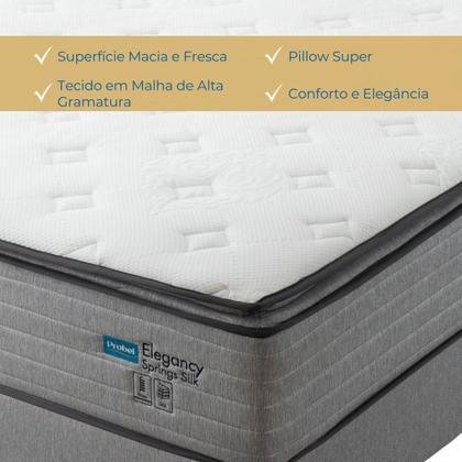 Imagem de Colchão Viúva Mola Ensacada Probel Elegancy Springs (128x188x34cm) Branco