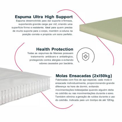 Imagem de Colchão Viúva Molas Ensacadas Euphoria Gel Sense 96x203x34 Mannes