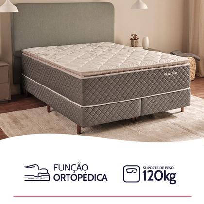 Imagem de Colchão Viúva Molas Ensacadas Pillow Top Premium Sleep Cinza 128x188cm BF Colchões