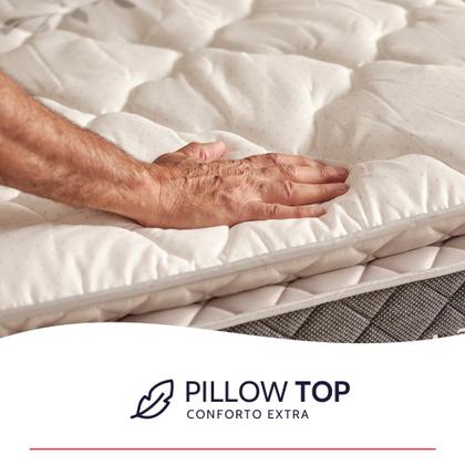 Imagem de Colchão Viúva Molas Ensacadas Pillow Top Premium Sleep Cinza 128x188cm BF Colchões