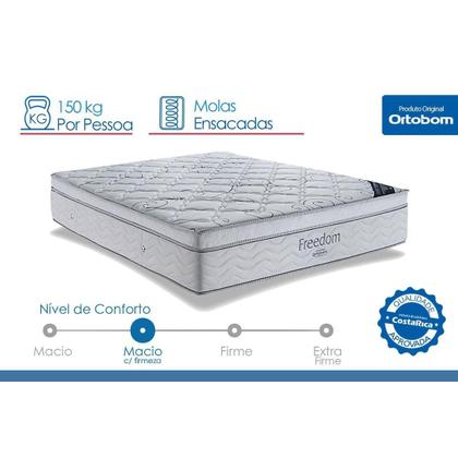 Imagem de Colchão Viúva Molas Visco Ensacadas SuperPocket Freedom OrtoPillow (128x188x32) - Ortobom