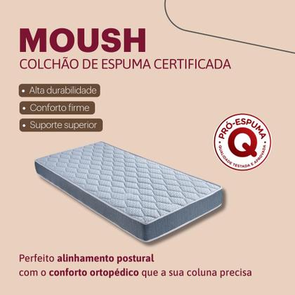 Imagem de Colchão Viúva Solteiro de Plus Espuma D33 Orthocrin Moush 100x200x24