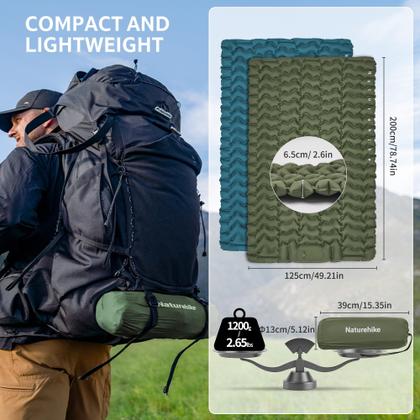 Imagem de Colchón Inflable Doble Naturehike, Colchoneta de Aire 200x125x6.5 cm