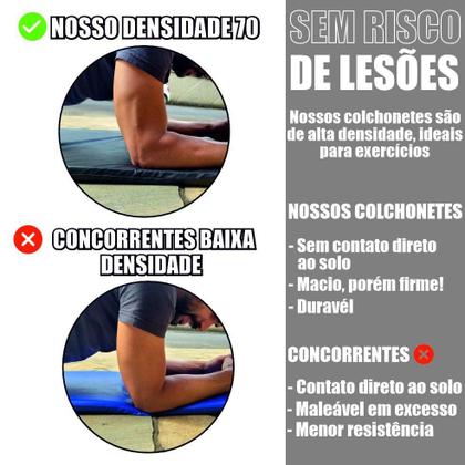 Imagem de Colchonete academia Alta Densidade Exercícios Ginástica treino tapete Fitness pilates yoga  colchão impermeável treino malhar musculação malhação