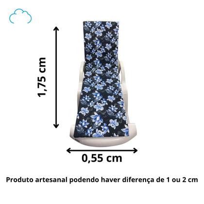 Imagem de Colchonete Almofadado de Espreguiçadeira Folha Azul Kit 3Uni