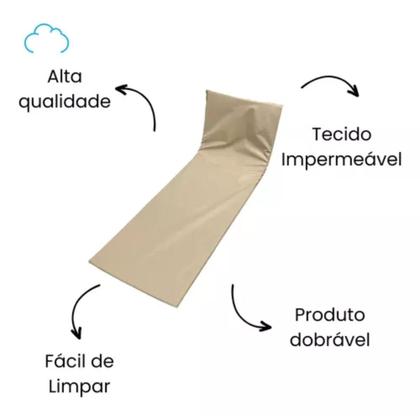 Imagem de Colchonete Almofadado Espreguiçadeira Piscina Bege Liso 2un
