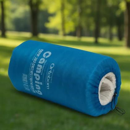 Imagem de Colchonete Mochila Camping Blue Solteiro 55x175x4cm Ortobom Acampamento Viagem Dobrável