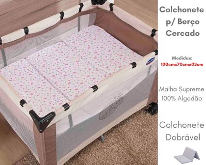 Imagem de Colchonete para berço portátil dobravel - multiuso bublim
