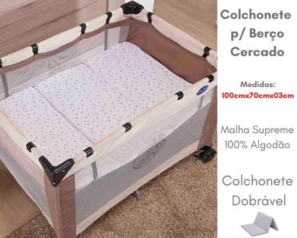 Imagem de Colchonete para berço portátil dobravel - multiuso bublim