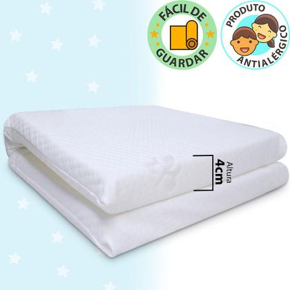 Imagem de Colchonete para Carrinho de Bebe Moisés Com Protetor Impermeável Antialérgico 29x73x4cm - BF Colchoes