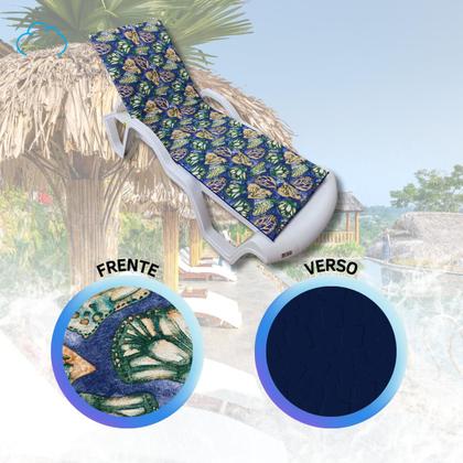 Imagem de Colchonete Para Espreguiçadeira Almofadado P/Piscina Conchas