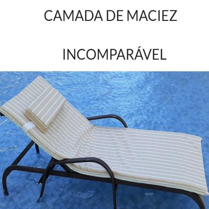 Imagem de Colchonete para espreguiçadeira Viscoelástico Nasa Gel 7cm (cordonê bege)- Aumar