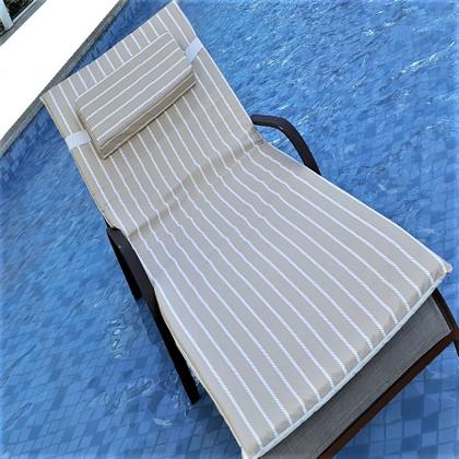 Imagem de Colchonete para espreguiçadeira Viscoelástico Nasa Gel 7cm (cordonê bege)- Aumar
