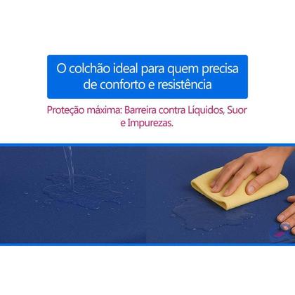 Imagem de Colchonete Viúva D20 Napa Azul Impermeável Lavável (128x188x4) - Luckspuma