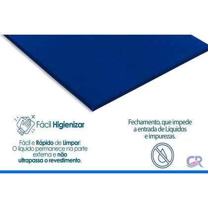 Imagem de Colchonete Viúva D23 Napa Azul Impermeável Lavável (128x188x8) - Luckspuma